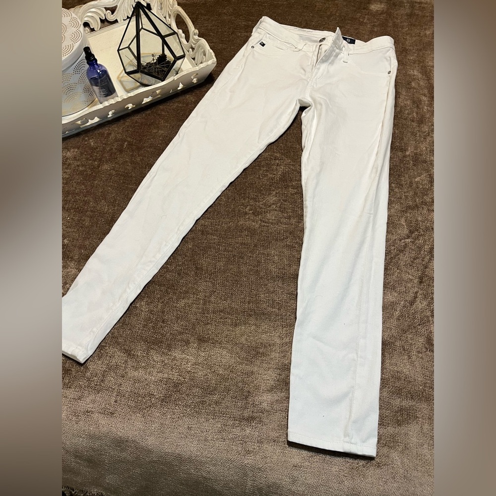 AG Adriano Goldshmied White Skinny Ankle Jeans - Size 28R